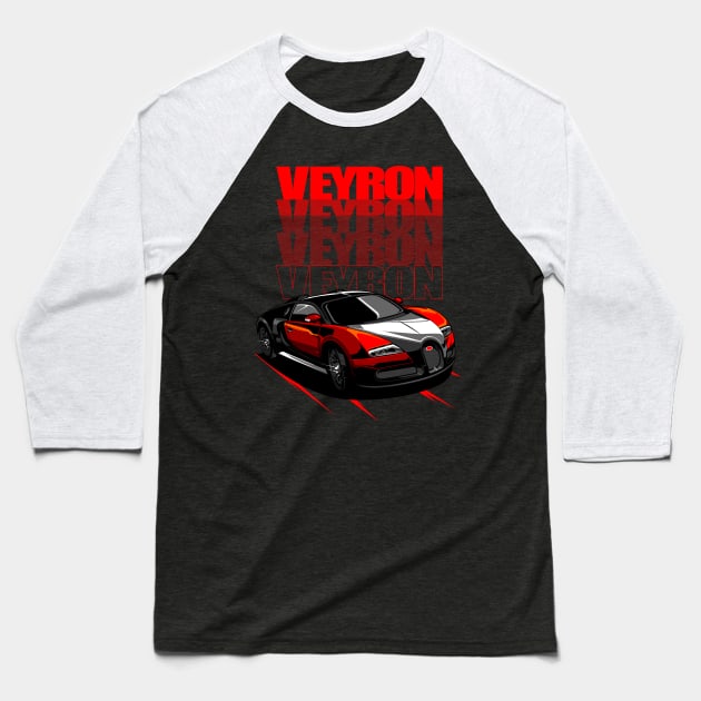 Bugatti Veyron Red Baseball T-Shirt by aredie19